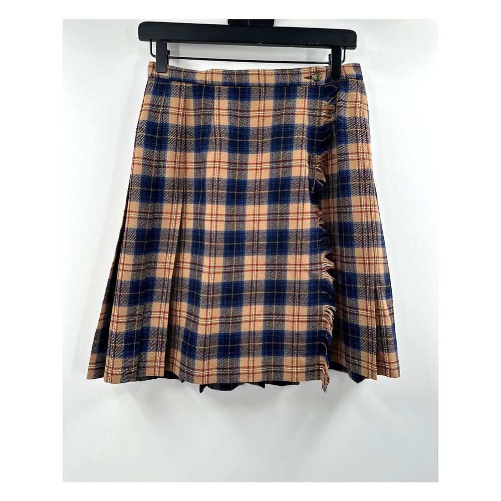 Vintage Pendleton 100% Virgin Wool Plaid School Girl Skirt Size 10 Petite